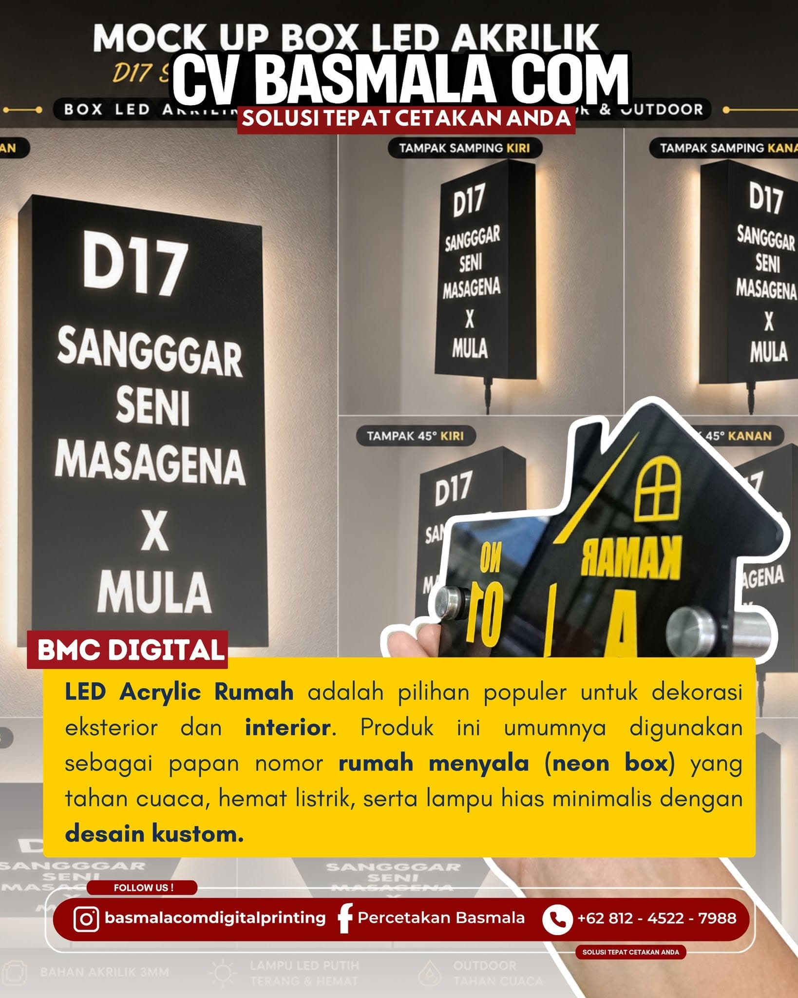 Box LED dan signage akrilik