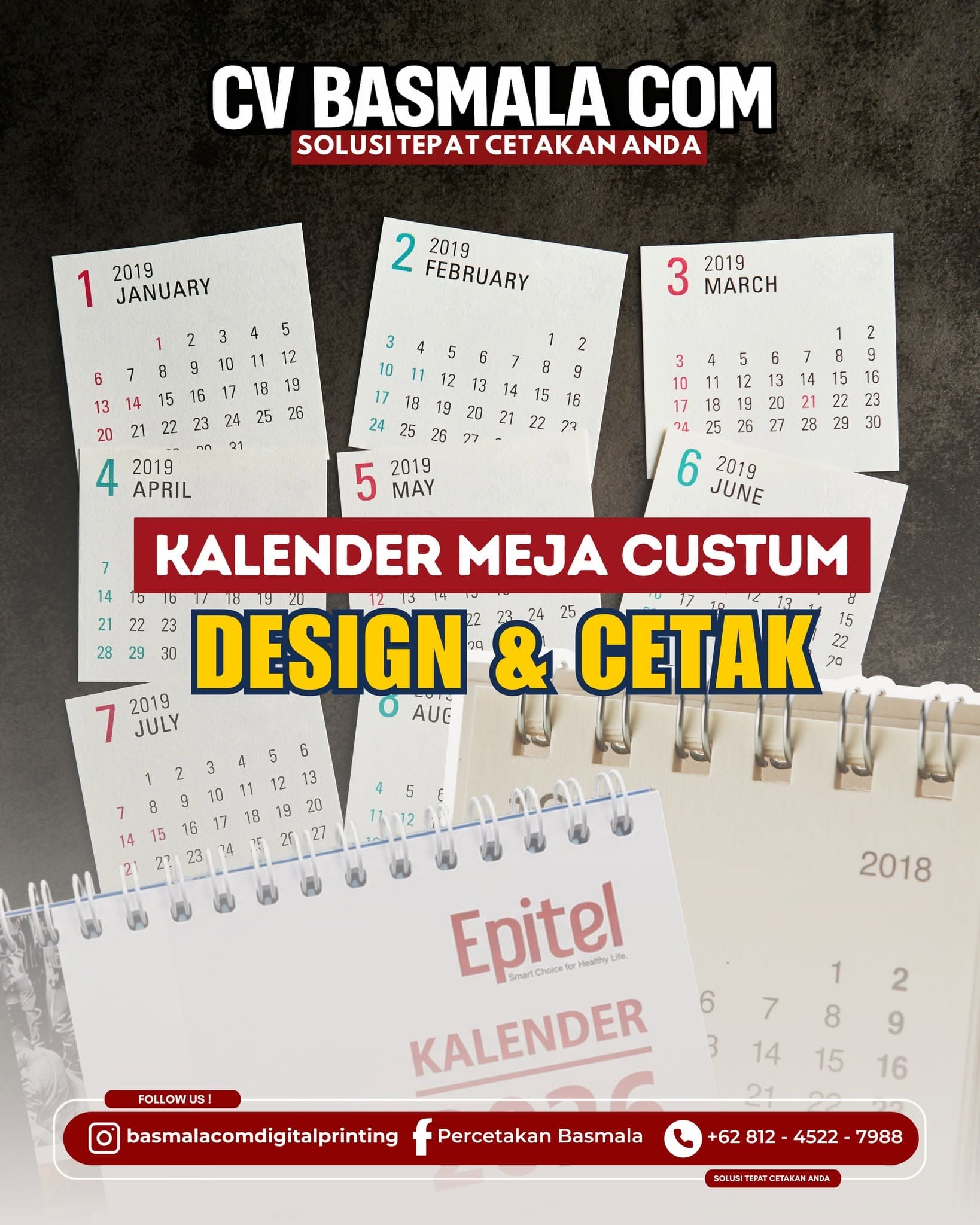 Kalender meja custom