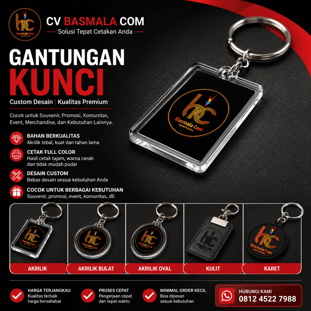 Gantungan kunci akrilik