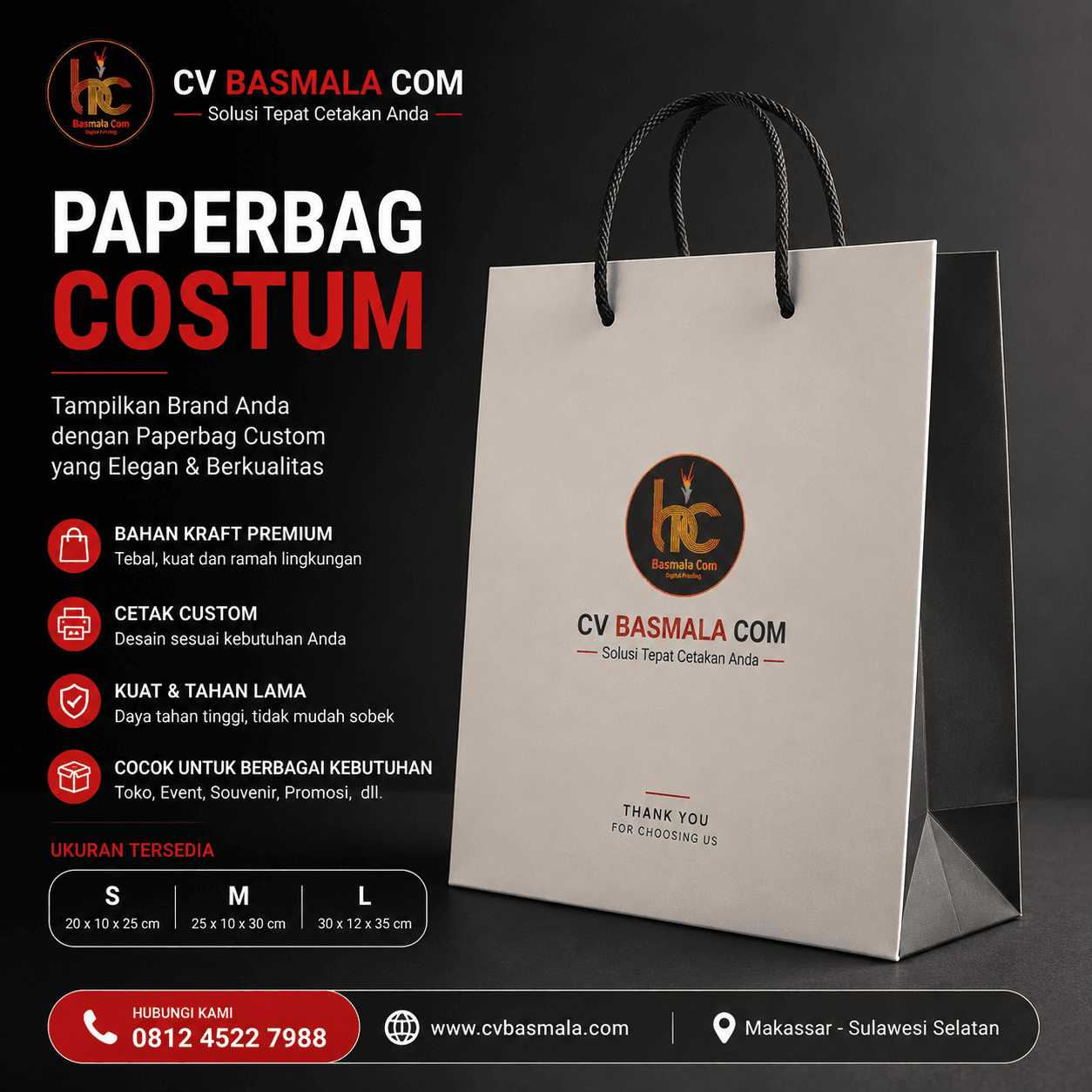 Paper Bag Custom Basmala Com