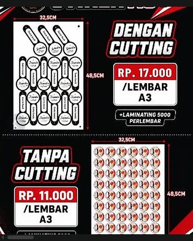 Stiker A3 Custom — foto 1 dari 10