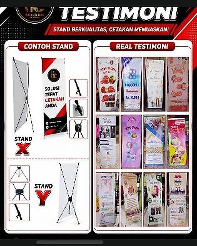 X & Y Banner + stand — foto 2 dari 4
