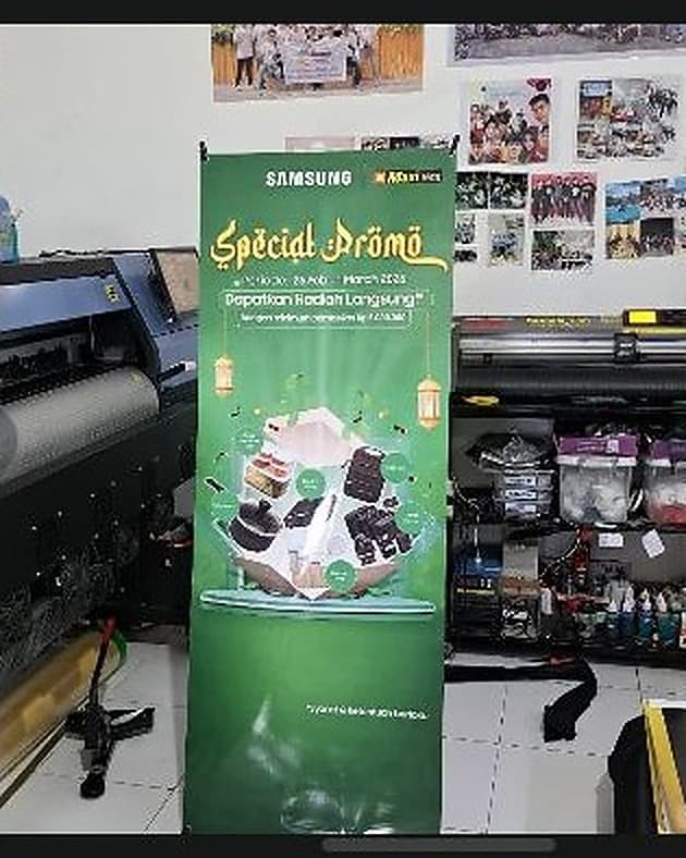 X & Y Banner + stand — foto 3 dari 4