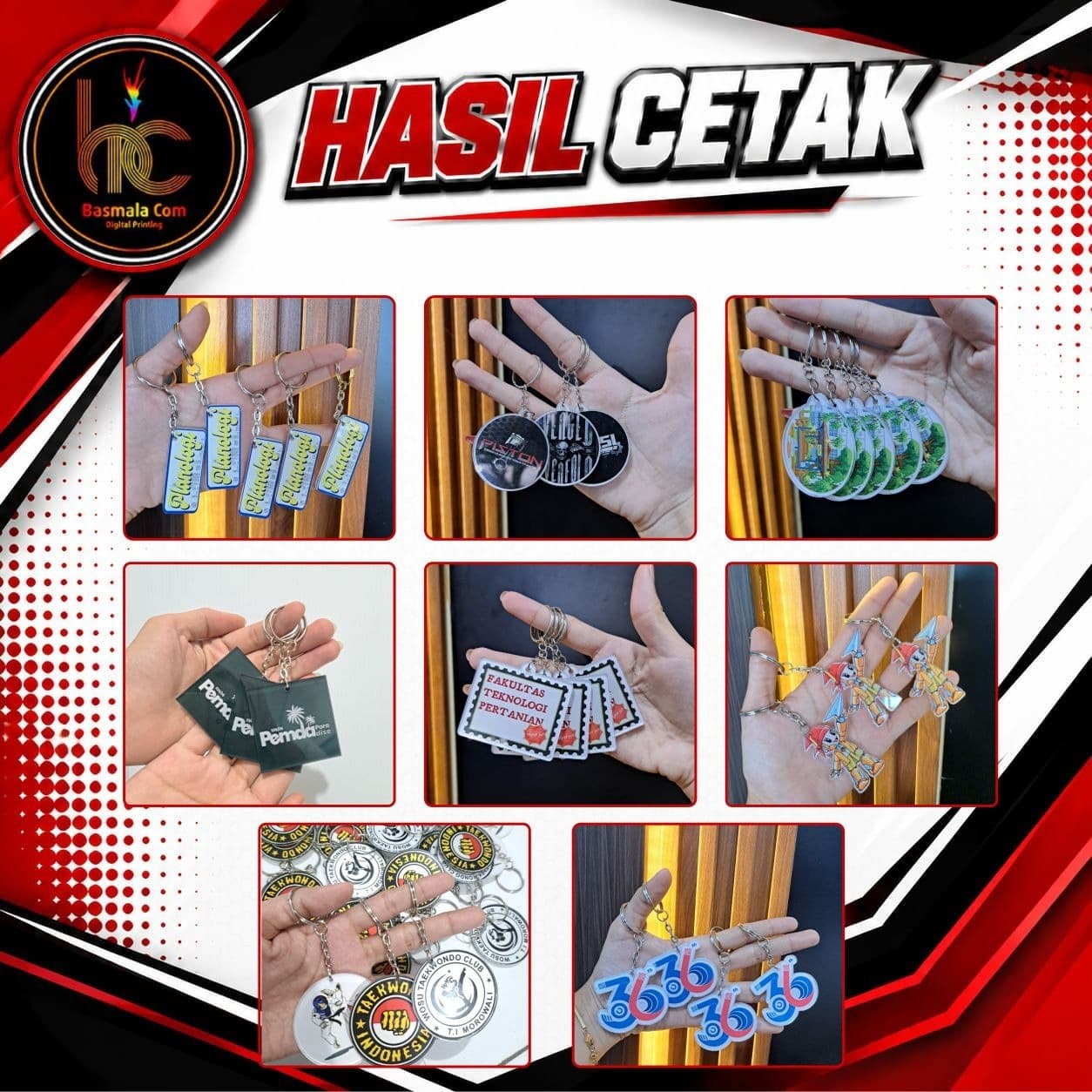Gantungan Kunci Akrilik Custom Basmala Com