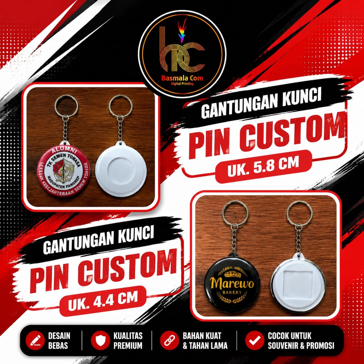 Gantungan Kunci Plastik Custom