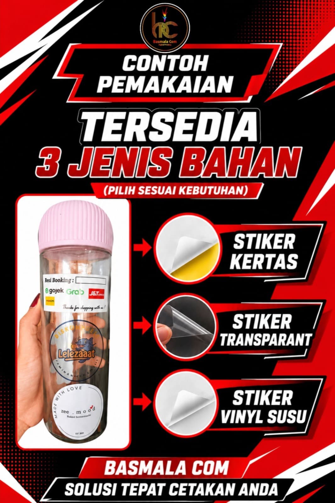 Stiker A3 custom Basmala Com