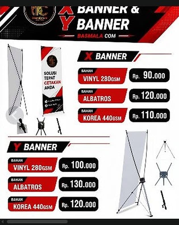 X & Y Banner + stand — foto 1 dari 4
